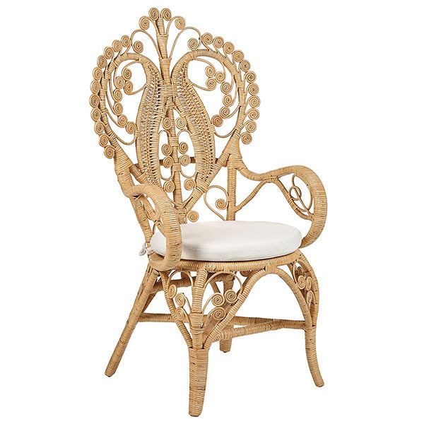 Classic French Bistro Cane & Wicker Furniture - Coffee Chair - Vintique