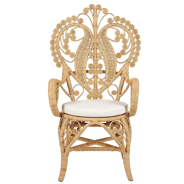 Classic French Bistro Cane & Wicker Furniture - Coffee Chair - Vintique