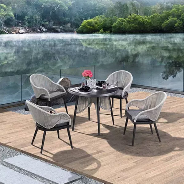 Outdoor Braided & Rope Dining Set - Dinora