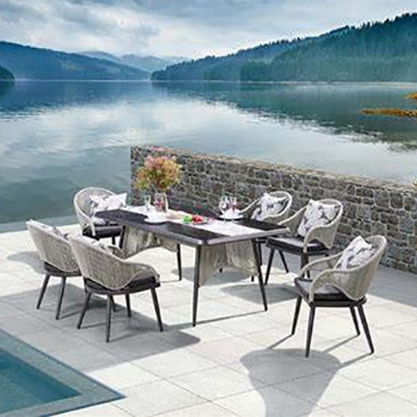 Outdoor Braided & Rope Dining Set - Dinora