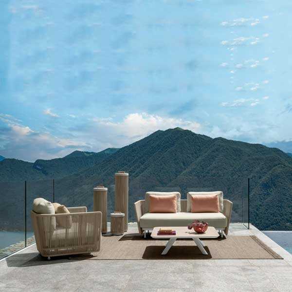 Outdoor Furniture Braided, Rope & Cord, Sofa - Coral