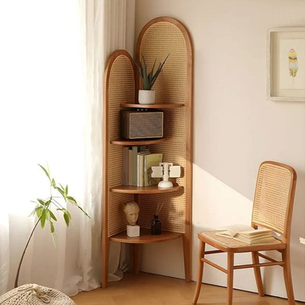 Wooden Cane & Rattan Almirah & Cabinet - Classic Curves