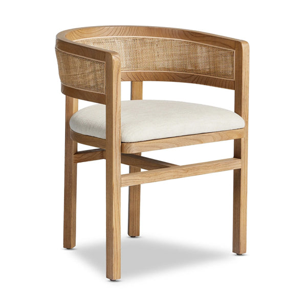 Wooden Cane & Rattan Dining Chair - Arc