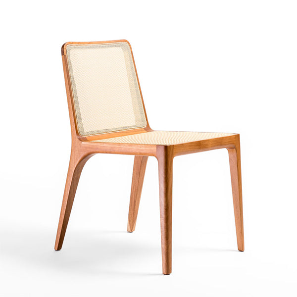 Wooden Cane & Rattan Dining Chair - Luxe Seat