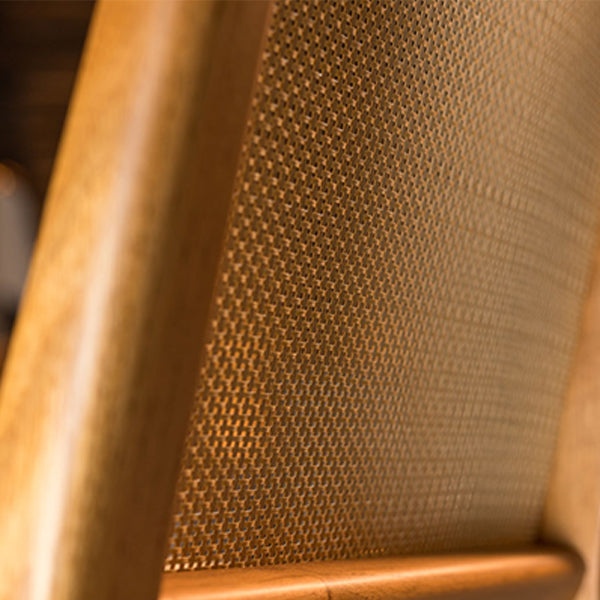 Wooden Cane & Rattan Dining Chair - Luxe Seat