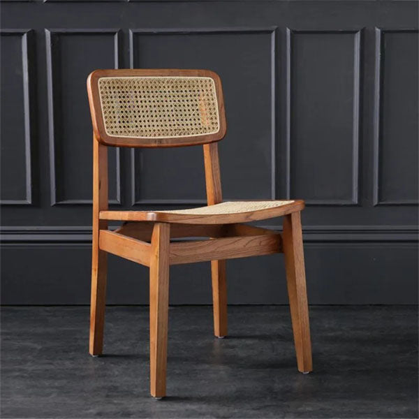 Wooden Cane & Rattan Lounge Chair - Carolina