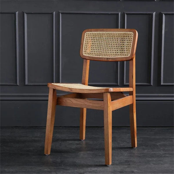 Wooden Cane & Rattan Lounge Chair - Carolina