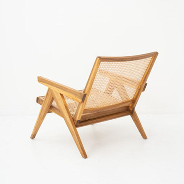 Wooden Cane & Rattan Lounge Chair - Charlie