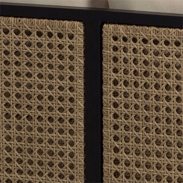 Wooden Cane & Rattan Lounge Chair - Valentina