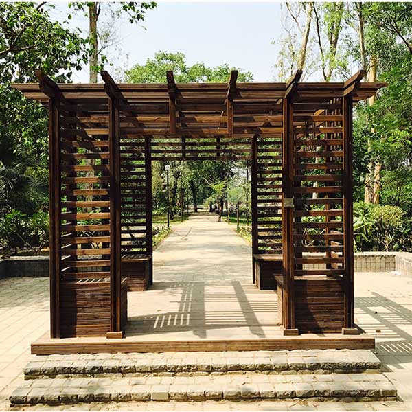 Pergola with Thermo Pine Wooden Furniture