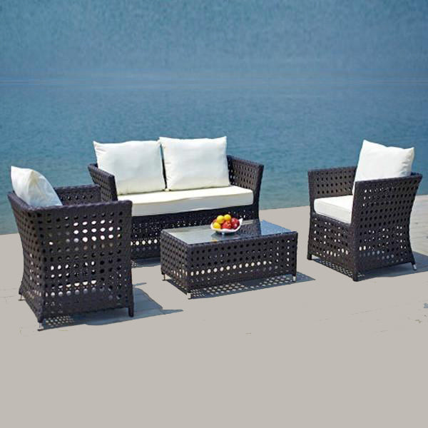 Outdoor Furniture - Wicker Sofa Set - Pebble