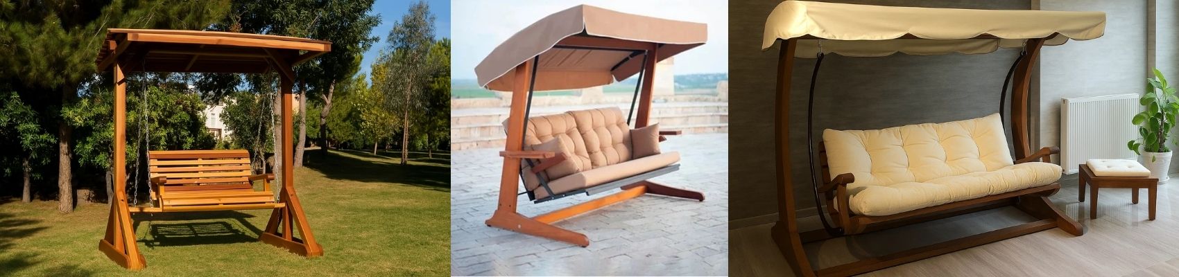 Outdoor Wooden Swing 