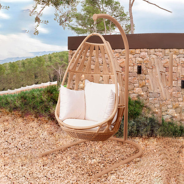 Hanging Swing, Balcony Swing, Garden Swing Chair- NODE Classic Single and Double Seater- With - Stand - Braided & Rope