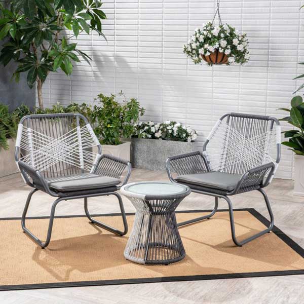 Outdoor Braided & Rope Coffee Set - Sunshine Next