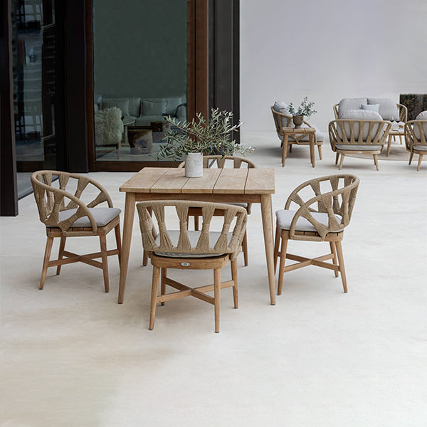Outdoor Braided & Rope Coffee Set Terrace & Patio  - Coral Reef