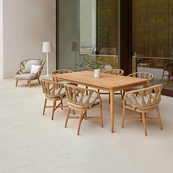 Outdoor Braided & Rope Coffee Set Terrace & Patio  - Coral Reef