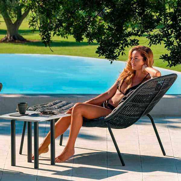 Outdoor Braided & Rope Sunlounger - Ally
