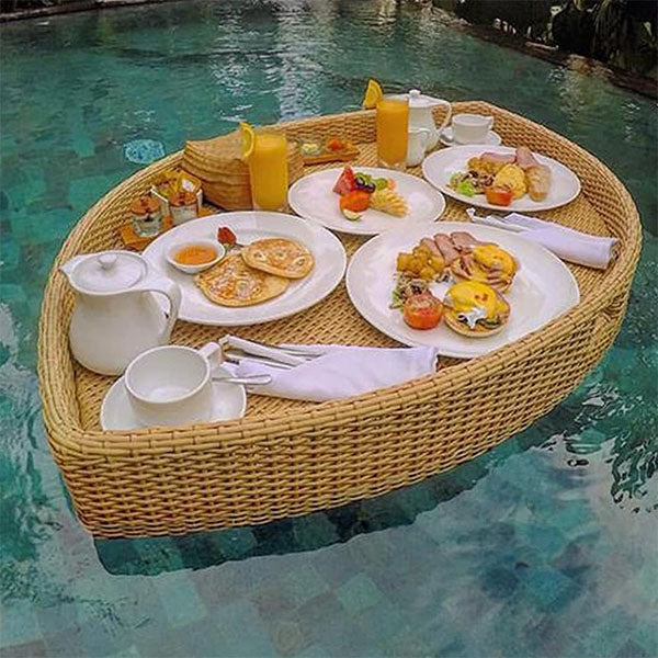 Outdoor Wicker Floating Tray - Sunbloom