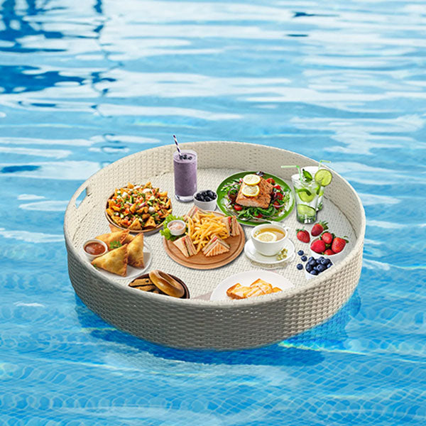 Outdoor Wicker Floating Tray - Woodsy