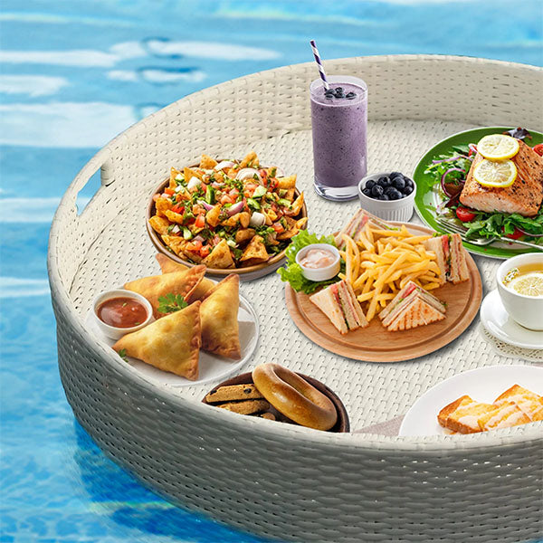 Outdoor Wicker Floating Tray - Woodsy