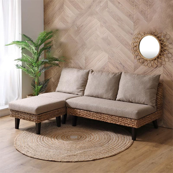 Sea Grass & Wicker Sofa Set - HappyHome