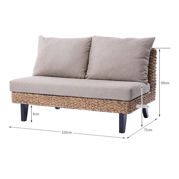 Sea Grass & Wicker Sofa Set - HappyHome