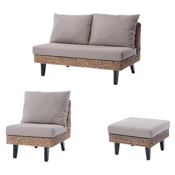 Sea Grass & Wicker Sofa Set - HappyHome