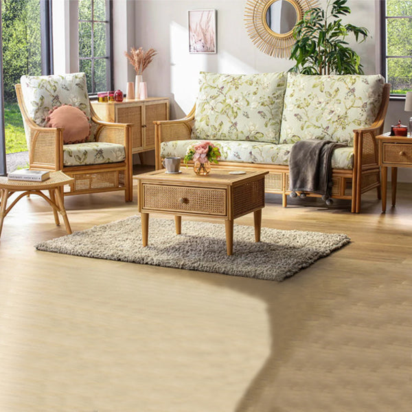 Wooden Cane Rattan Coffee Table - Dewora