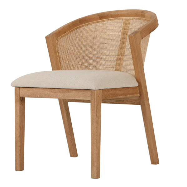 Wooden Cane & Rattan Dining Chair -  Velvora