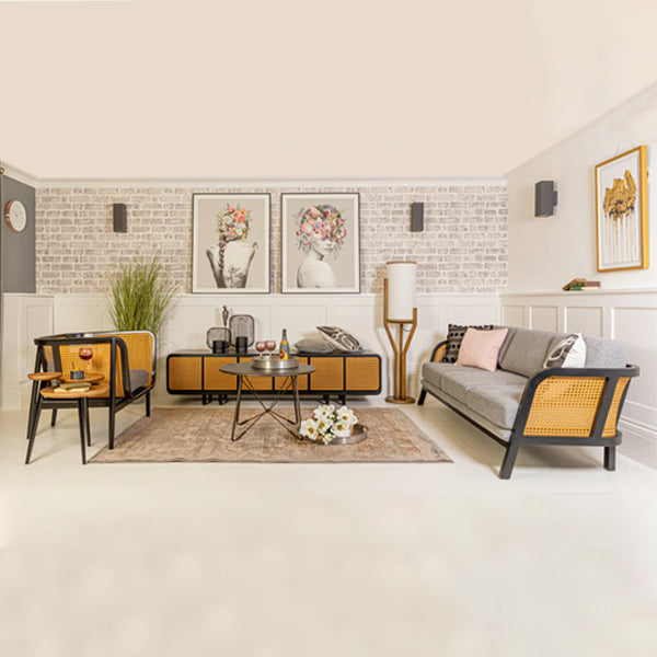 Wooden Cane & Rattan Furniture - Sofa Set - Rest Merchant