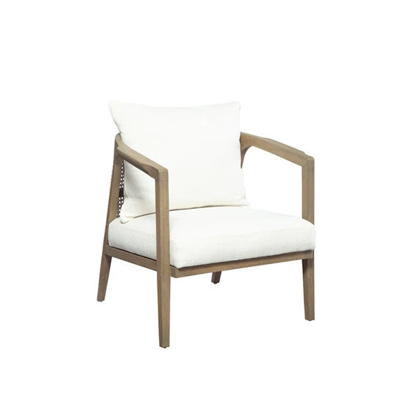 Wooden Cane & Rattan Lounge Chair - Brook