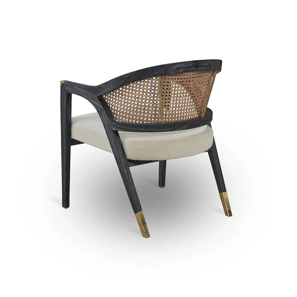 Wooden Cane & Rattan Lounge Chair - Equinox