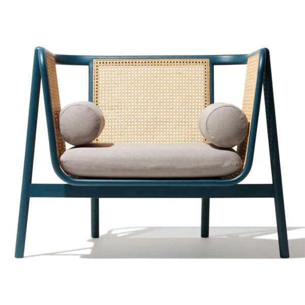 Wooden Cane & Rattan Lounge Chair - Rio