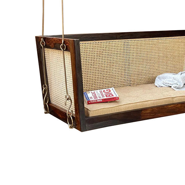 Wooden Cane & Rattan Swing - BlissEdge