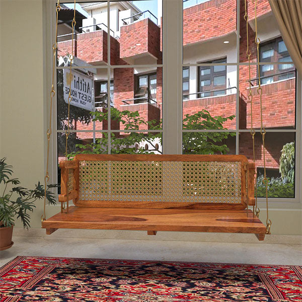 Wooden Cane & Rattan Swing - PureEdge
