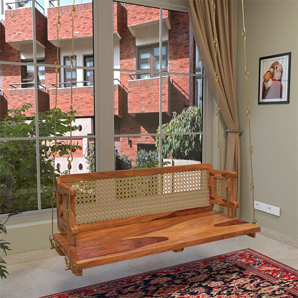 Wooden Cane & Rattan Swing - PureEdge
