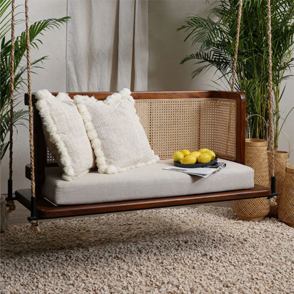 Wooden Cane & Rattan Swing - UrbanCore