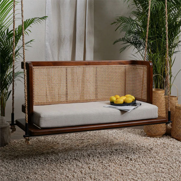 Wooden Cane & Rattan Swing - UrbanCore