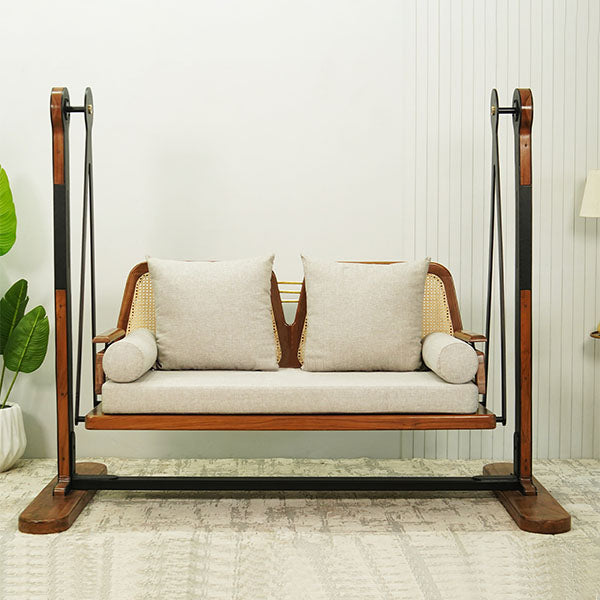 Wooden Cane & Rattan Swing - VeraTop