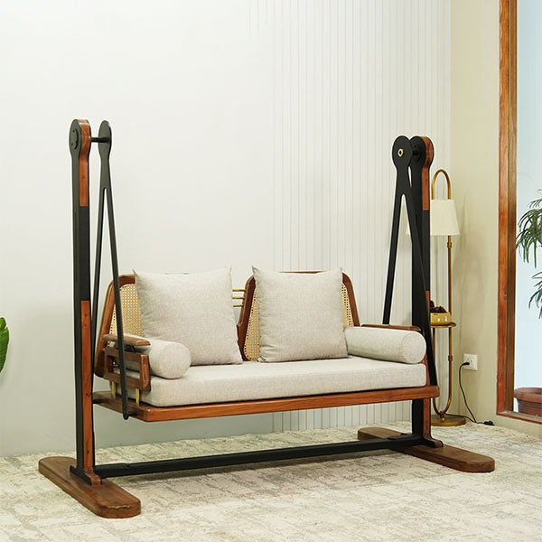 Wooden Cane & Rattan Swing - VeraTop