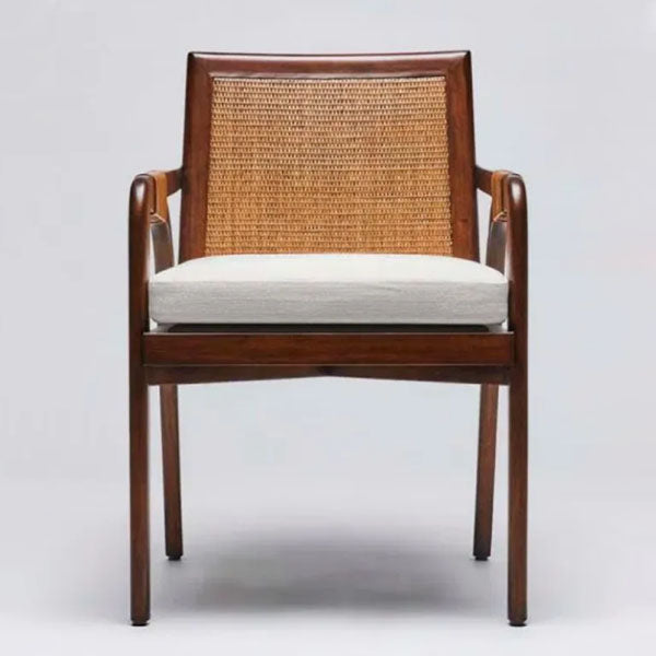 Wooden Rattan Cane Chair - Fireside Ember