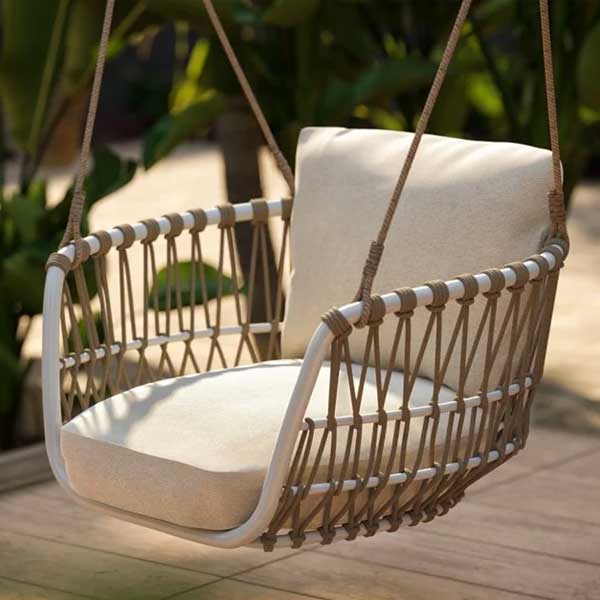 Hanging Swing, Balcony Swing, Garden Swing Chair- Gusta Single and Double Seater- With - Stand - Braided & Rope