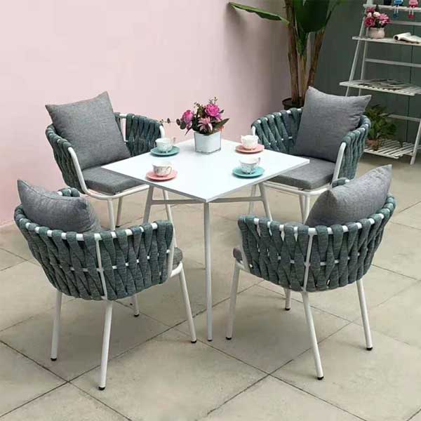 Outdoor Braided & Rope Coffee Set - Birilyant