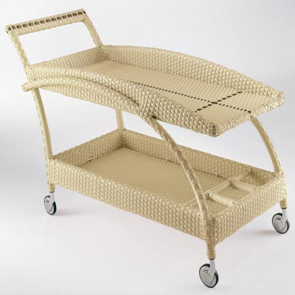 Outdoor Wicker Serving Trolley- Fluid