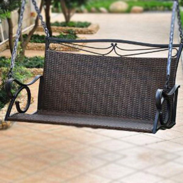Outdoor Wicker Two Seater Swing - Couple