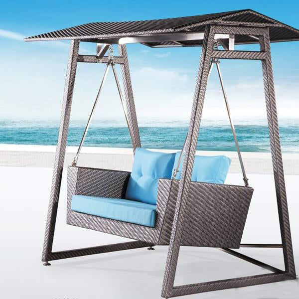 Outdoor Wicker Two Seater Swing - Couple