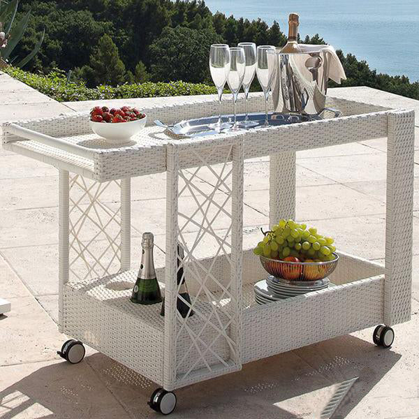 Outdoor Wicker Serving Trolley Club
