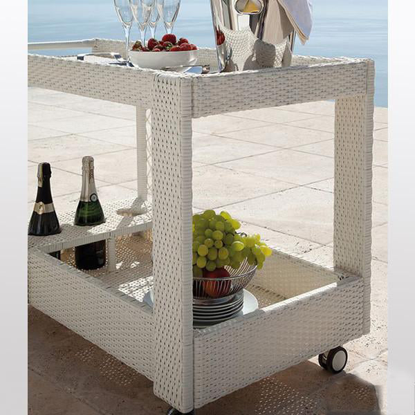 Outdoor Wicker Serving Trolley Club